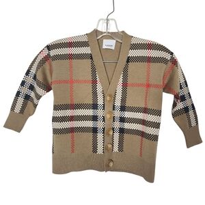 Burberry Boy's Johnny Check-Print Wool Sweater NWT